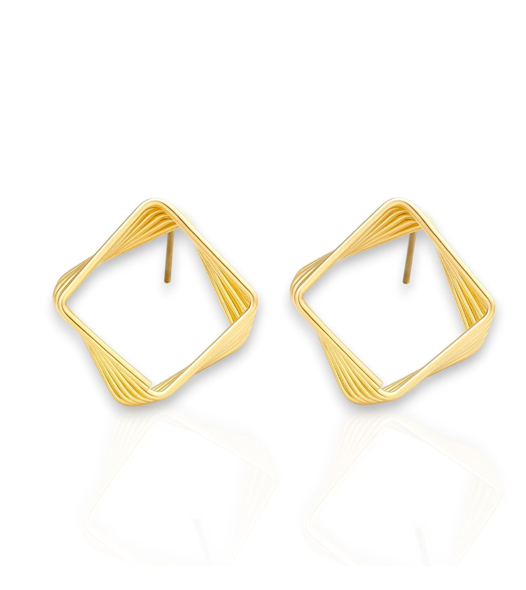 Geometric Square Studs