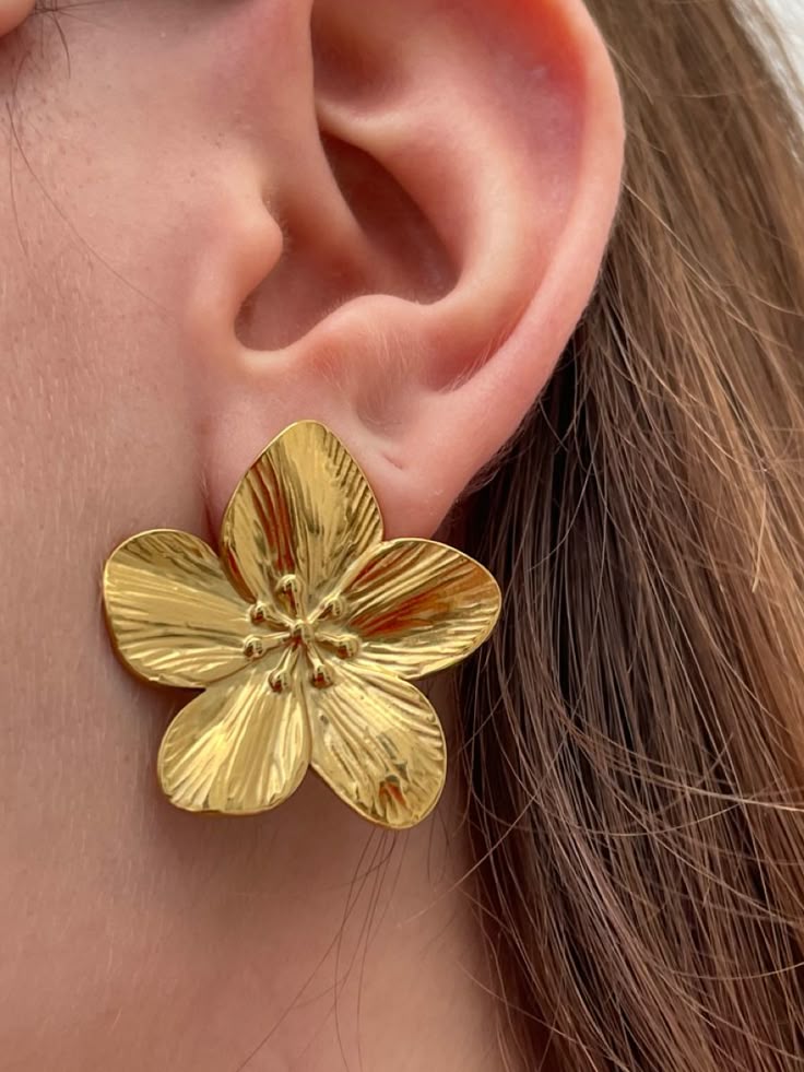 Golden Bloom Statement Studs