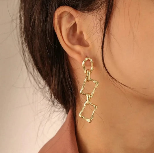 Boxy Dangler Earrings - Peppy Chic
