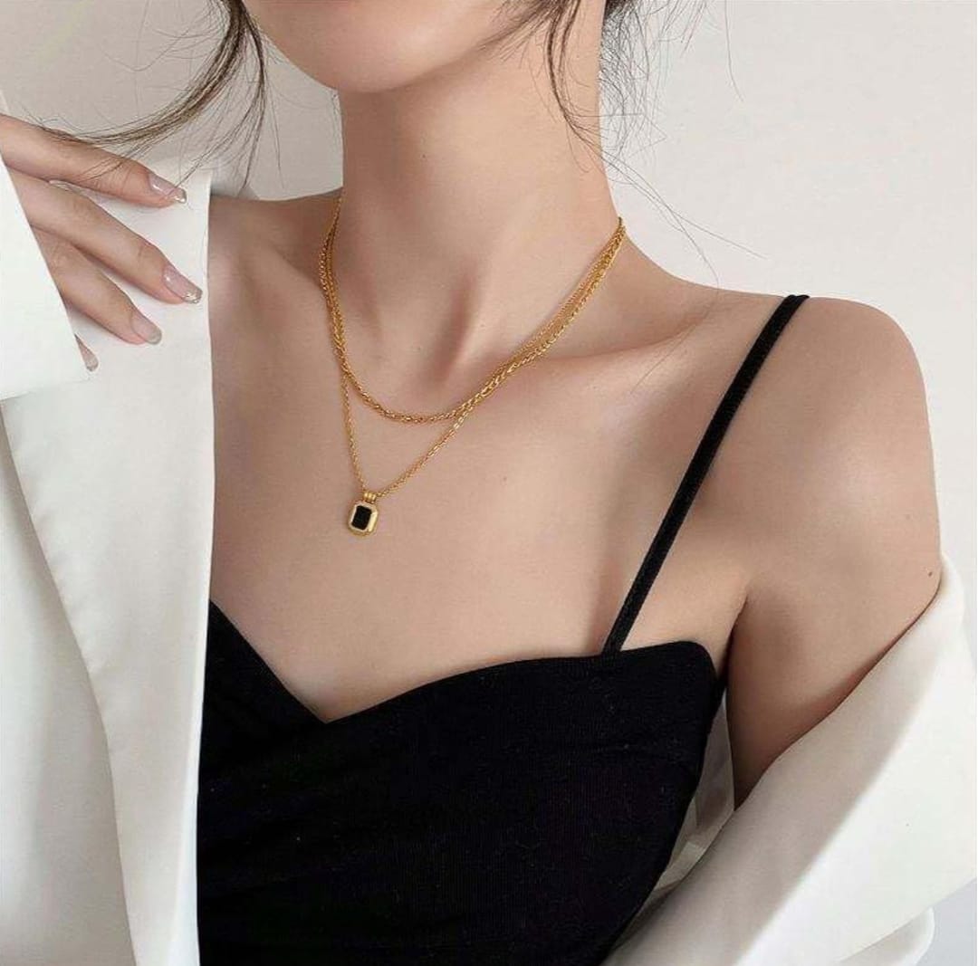 Cuban Square Layered Necklace - Peppy Chic