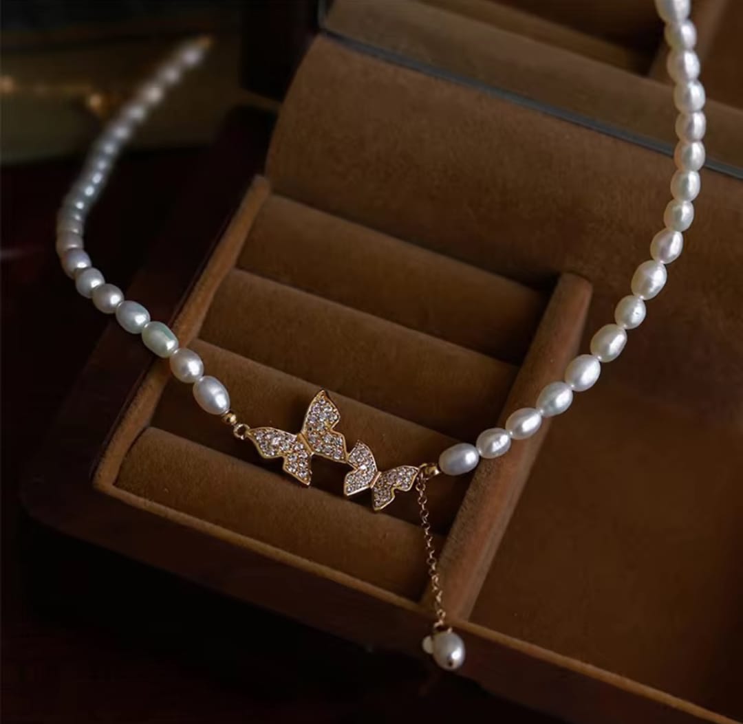 Pearl Butterfly Necklace - Peppy Chic