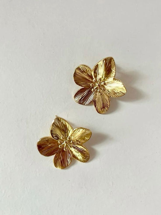 Golden Bloom Statement Studs
