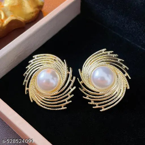 Swirl of Pearl studs