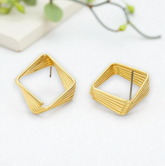 Geometric Square Studs