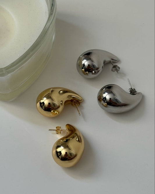Chunky Drop Studs (Gold) - Peppy Chic