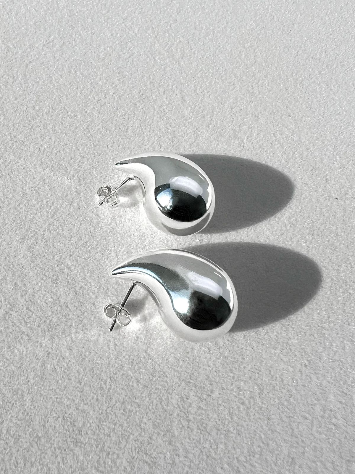 Chunky Drop Studs (Silver) - Peppy Chic