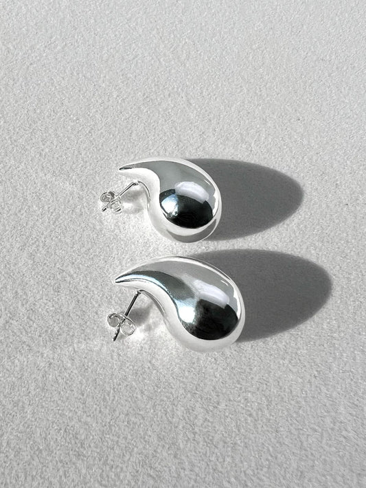 Chunky Drop Studs (Silver) - Peppy Chic