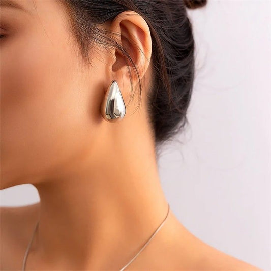 Chunky Drop Studs (Silver) - Peppy Chic