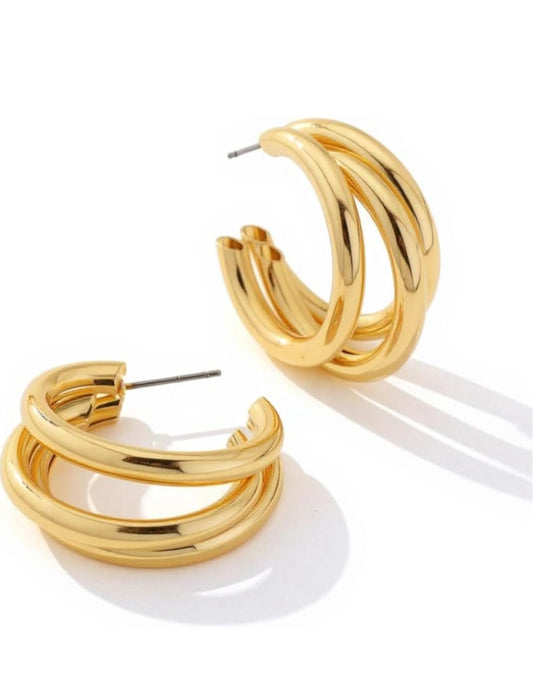 Chunky Half Hoops - Peppy Chic