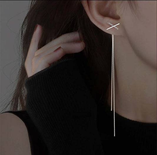 Criss Cross Chain Danglers - Peppy Chic