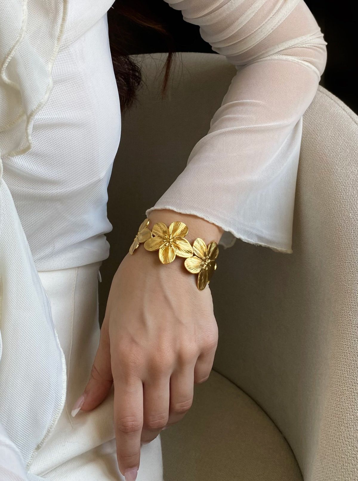 Floral Cuff Bracelet - Peppy Chic