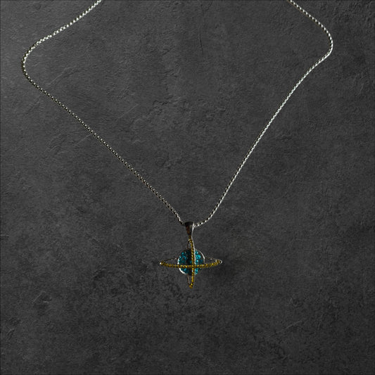 Iced Saturn Necklace (24 inch) - Peppy Chic