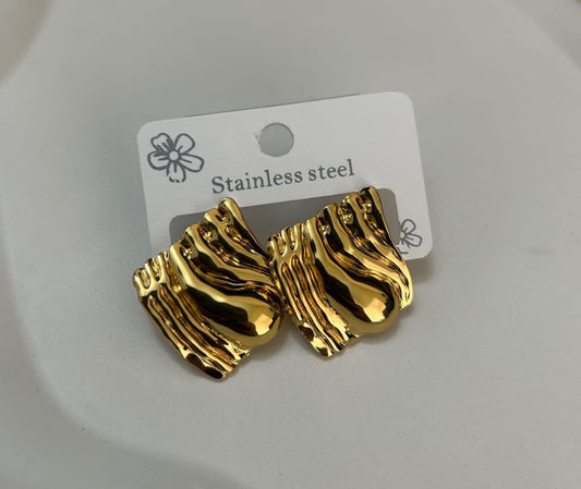 Modern Wave Statement Studs - Peppy Chic