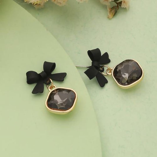 Noir Bow Earrings - Peppy Chic
