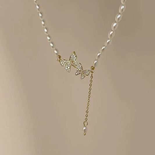 Pearl Butterfly Necklace - Peppy Chic