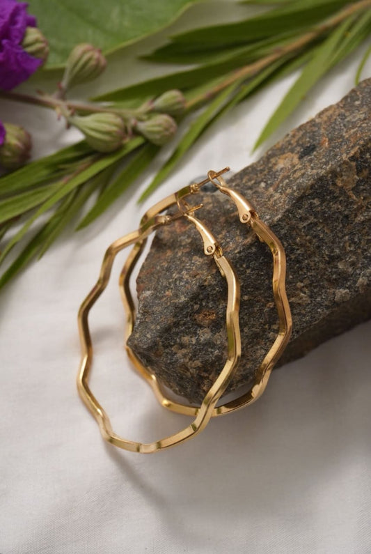 Wave Hoops Earrings - Peppy Chic